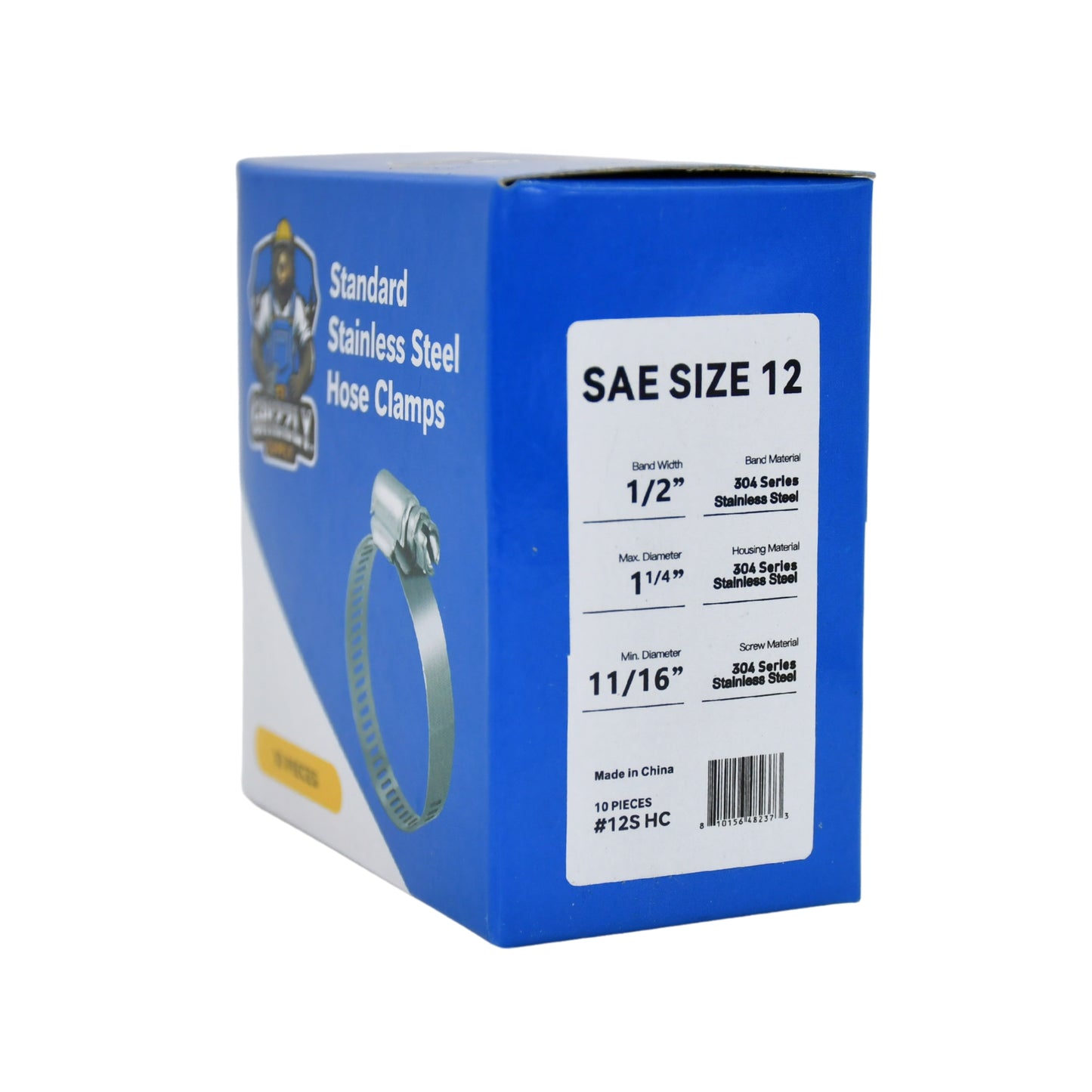 Standard Stainless Steel Hose Clamps 10/box