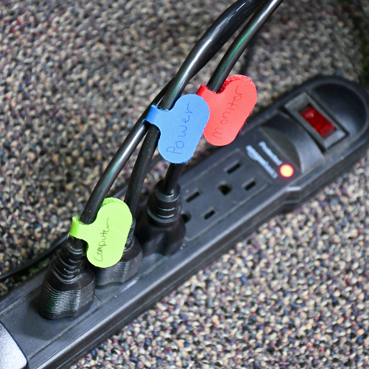 Assorted Color Small Cable Label 12/pk