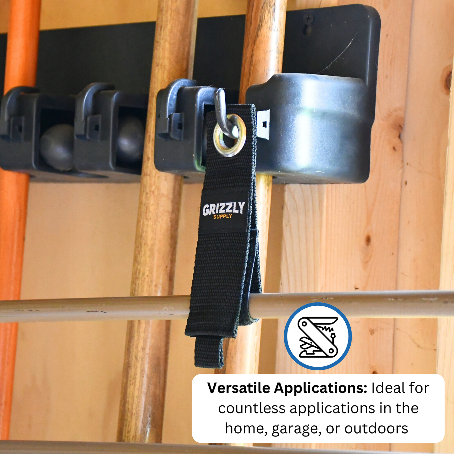 10" Black Hook and Loop Storage Strap 3/pk