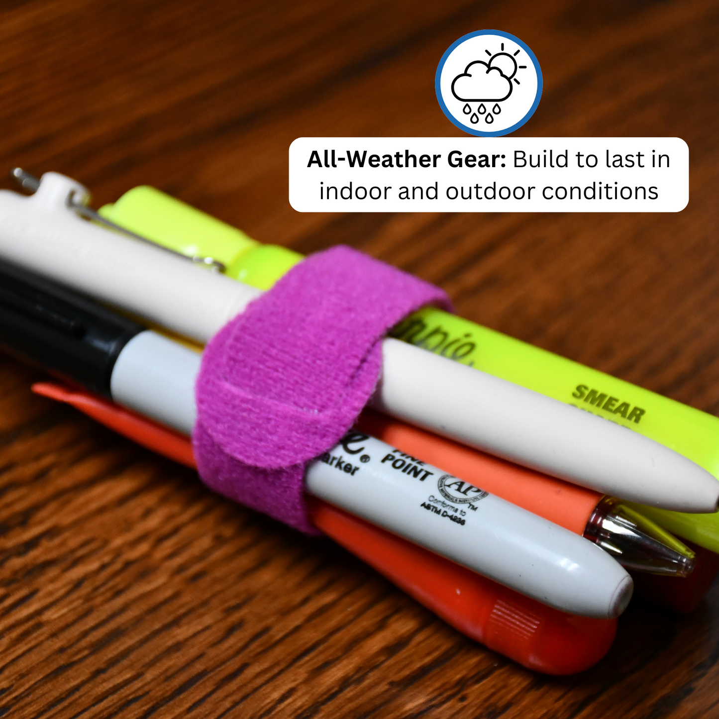 8" Colored Hook and Loop Cable Tie 10/pk