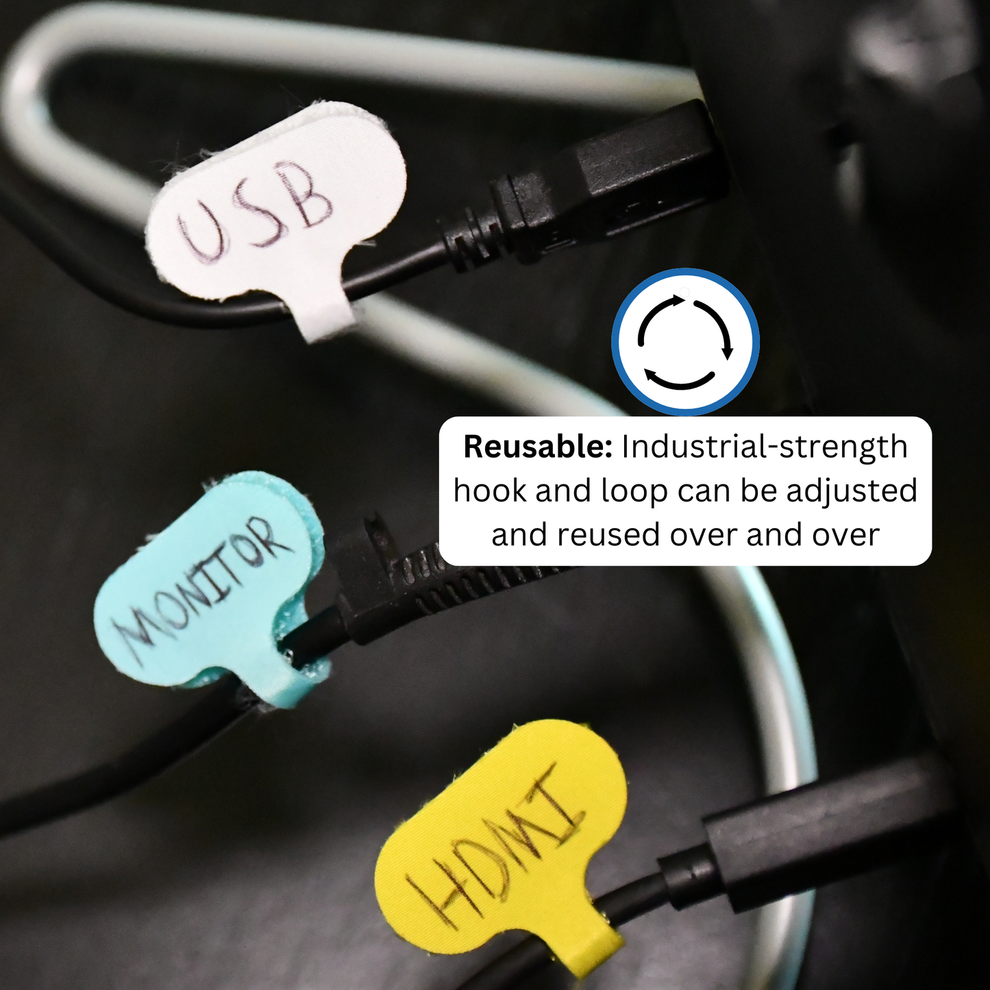Assorted Color Small Cable Label 12/pk