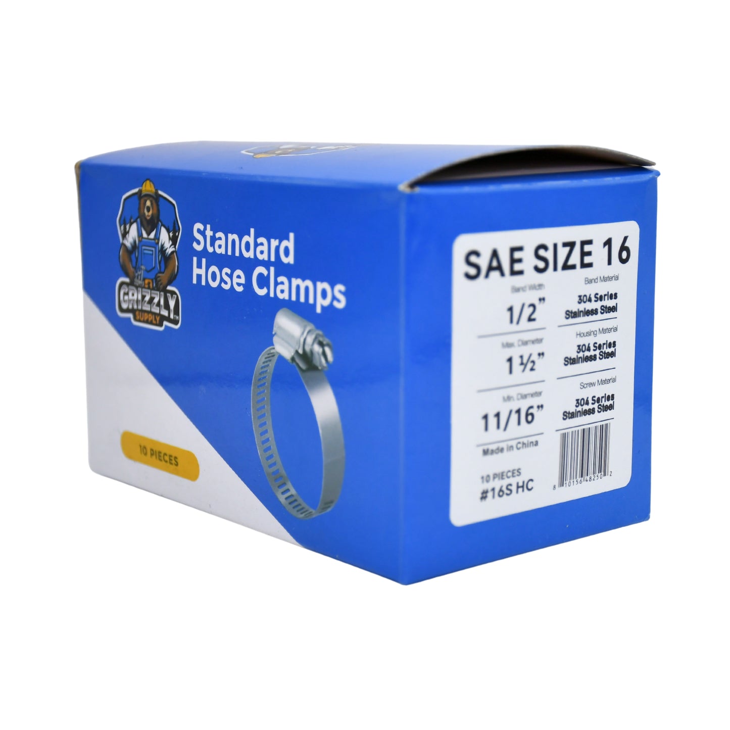 Standard Stainless Steel Hose Clamps 10/box