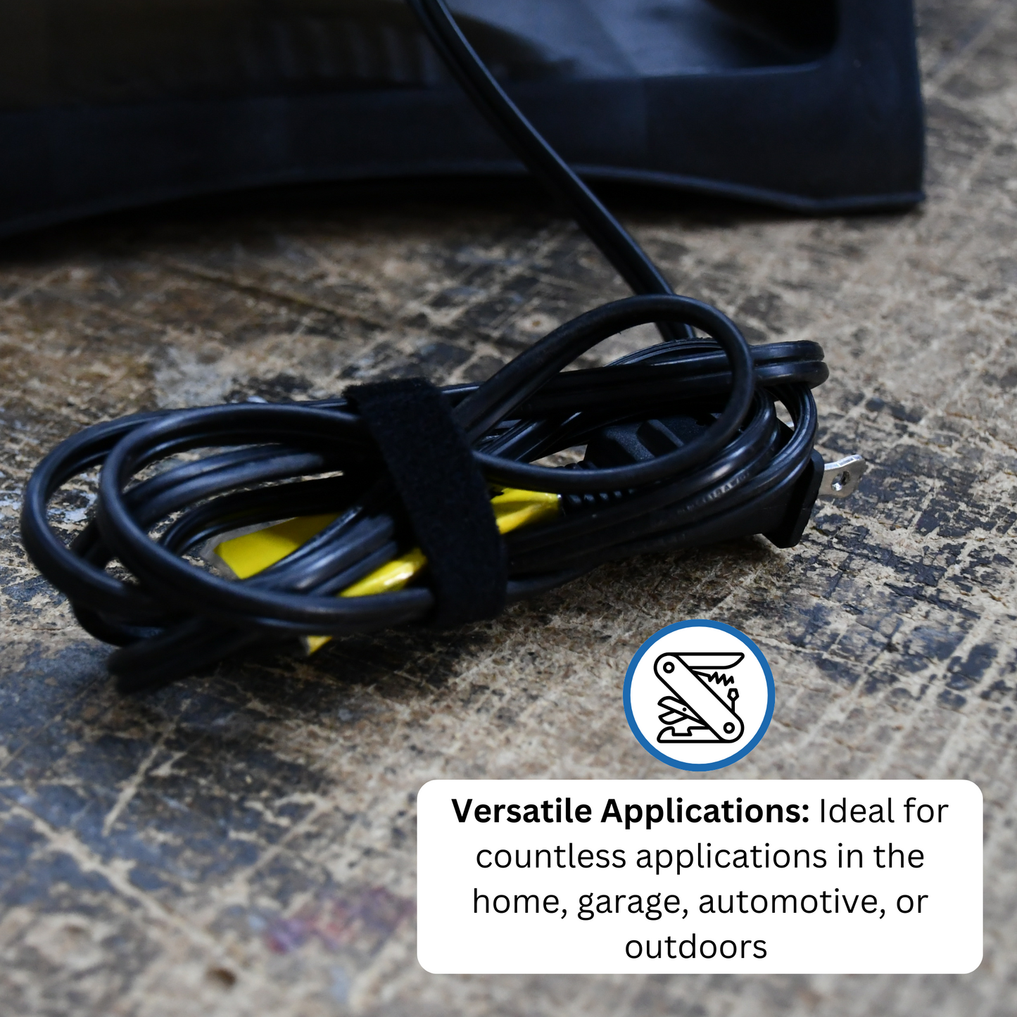 3/4" Black Hook and Loop Continuous Roll 15ft/roll
