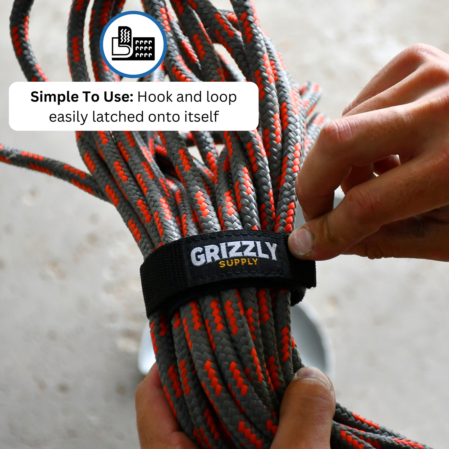 12" Black Hook and Loop Bundle Strap 3/pk