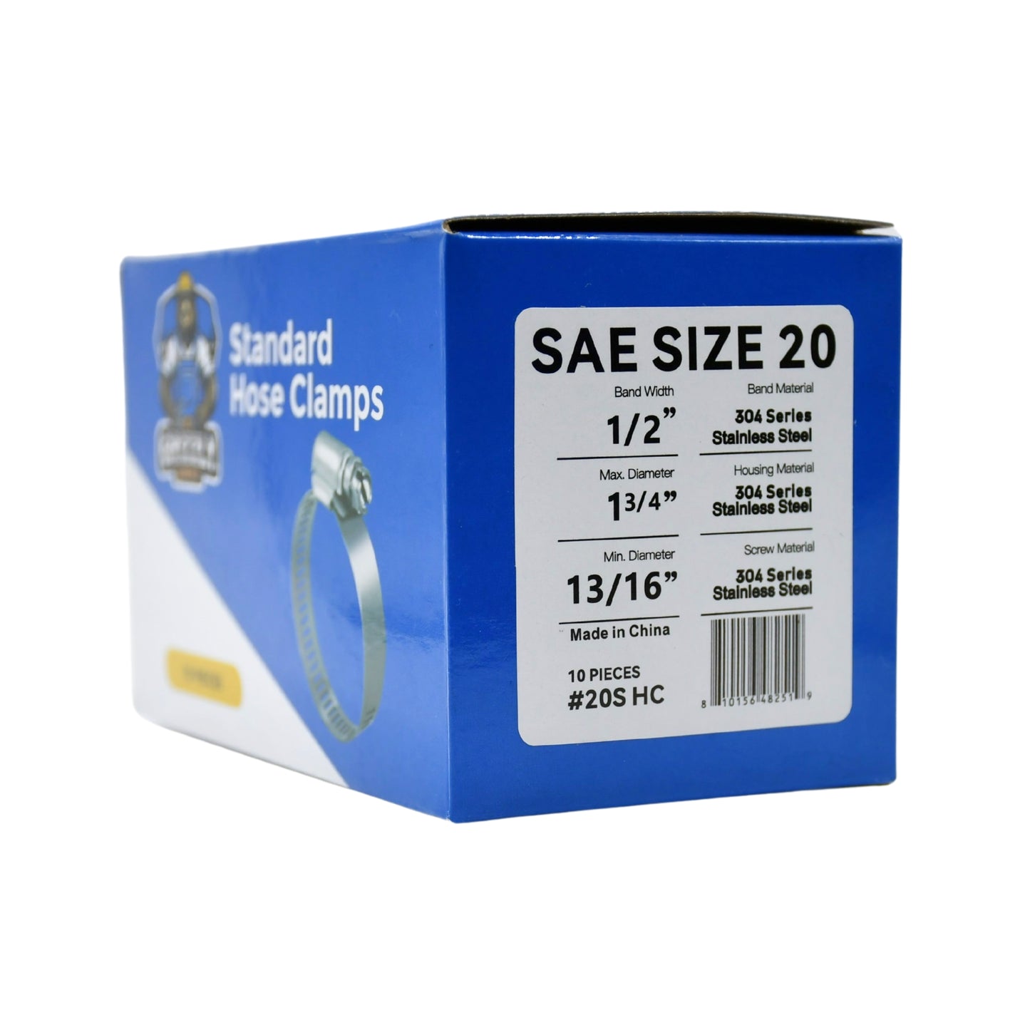Standard Stainless Steel Hose Clamps 10/box