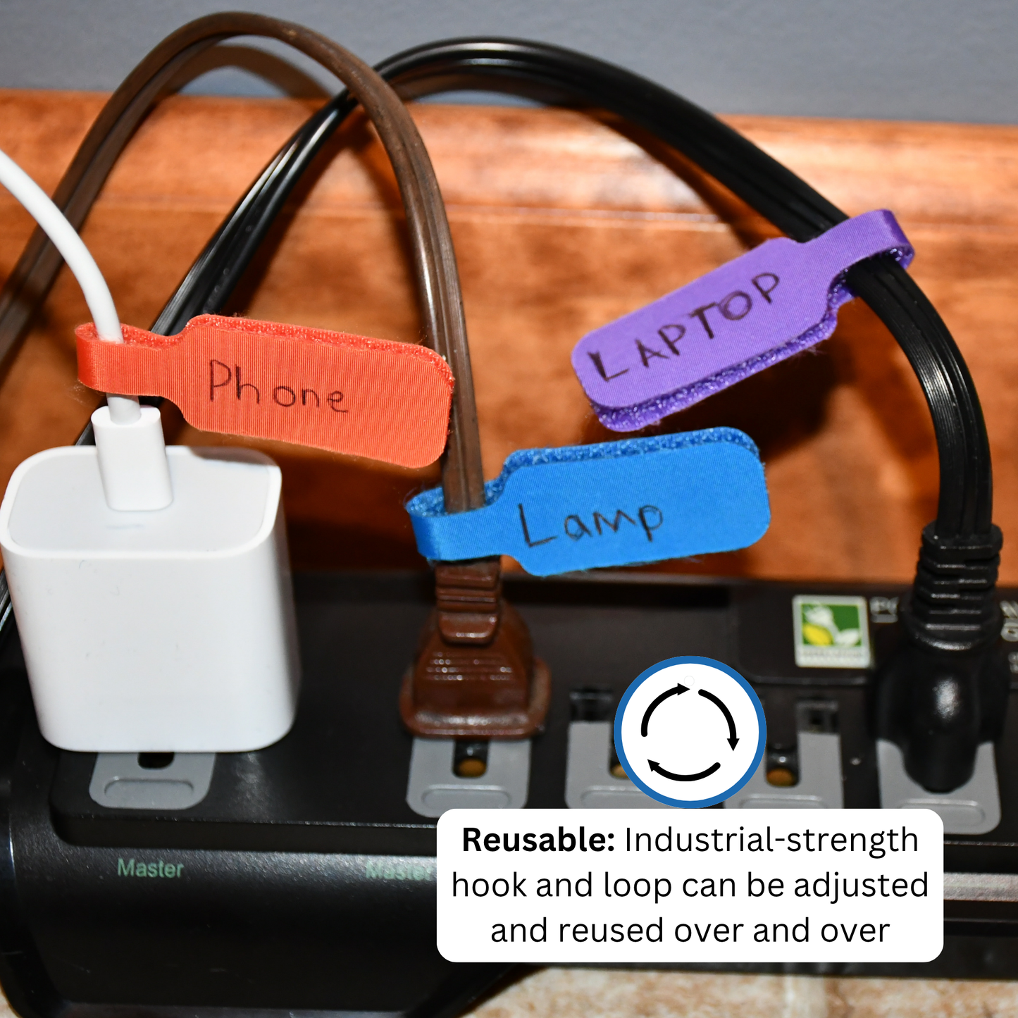 Assorted Color Medium Cable Label 10/pk