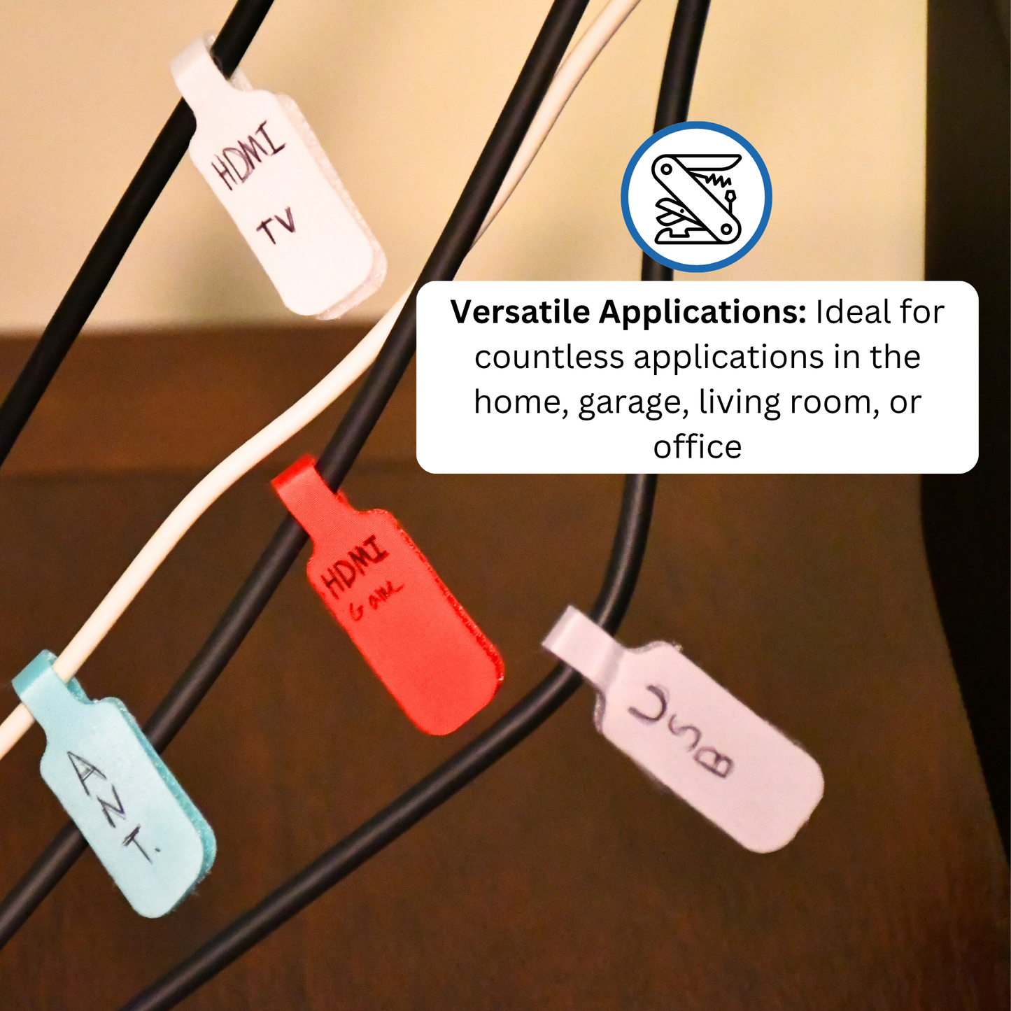 Assorted Color Medium Cable Label 10/pk