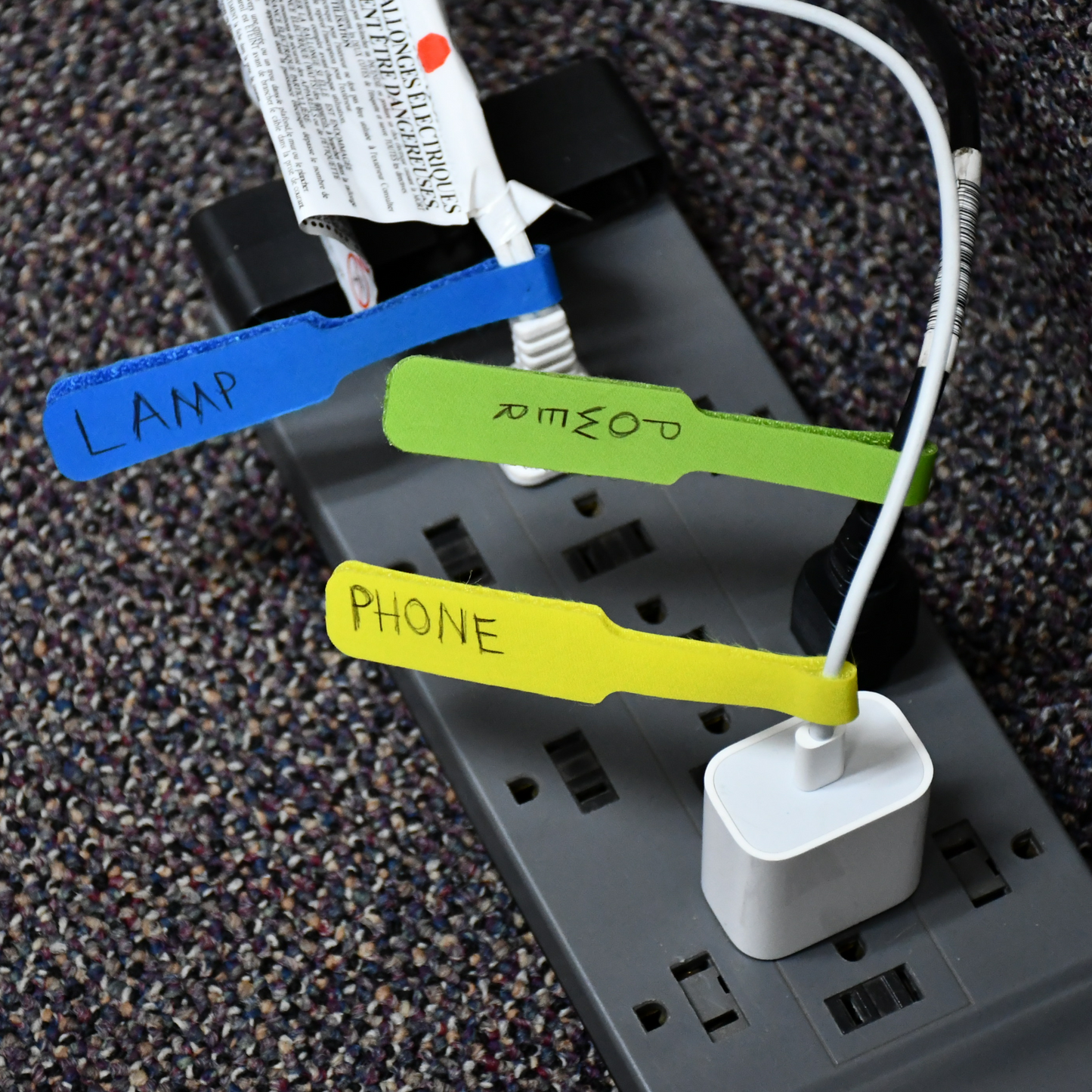 Assorted Color Large Cable Label 8/pk