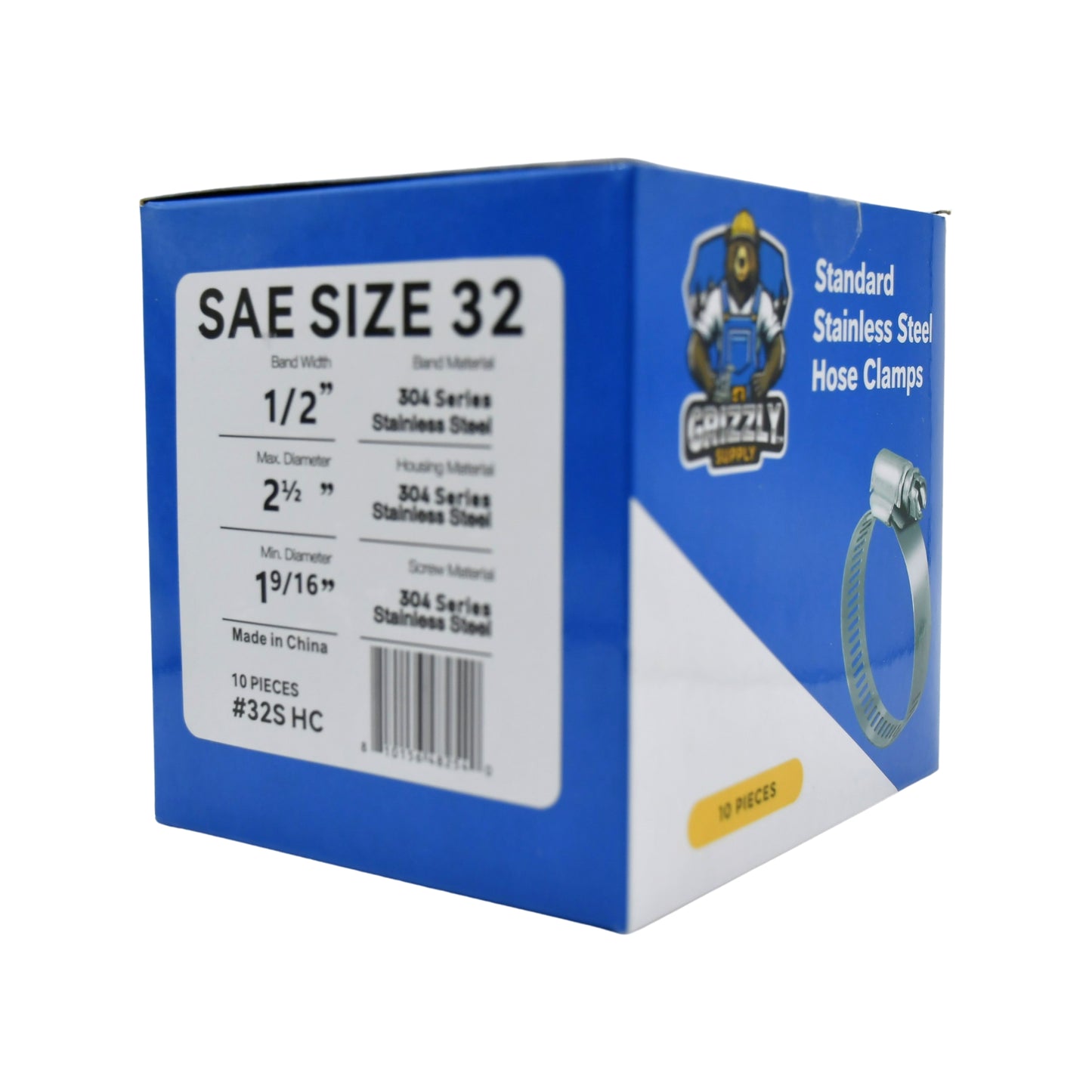 Standard Stainless Steel Hose Clamps 10/box