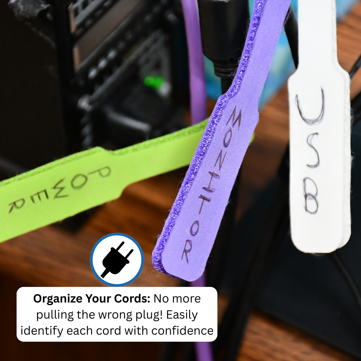 Assorted Color Large Cable Label 8/pk