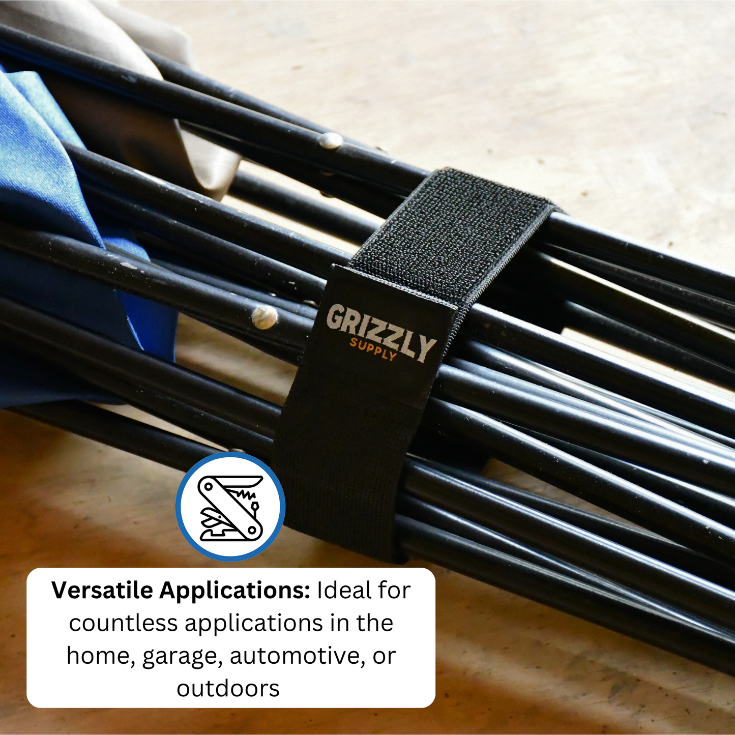 18" Black Stretch Strap 3/pk
