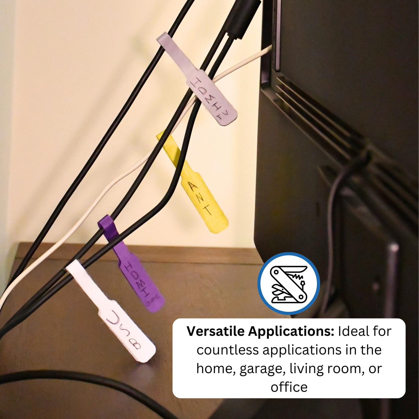 Assorted Color Large Cable Label 8/pk