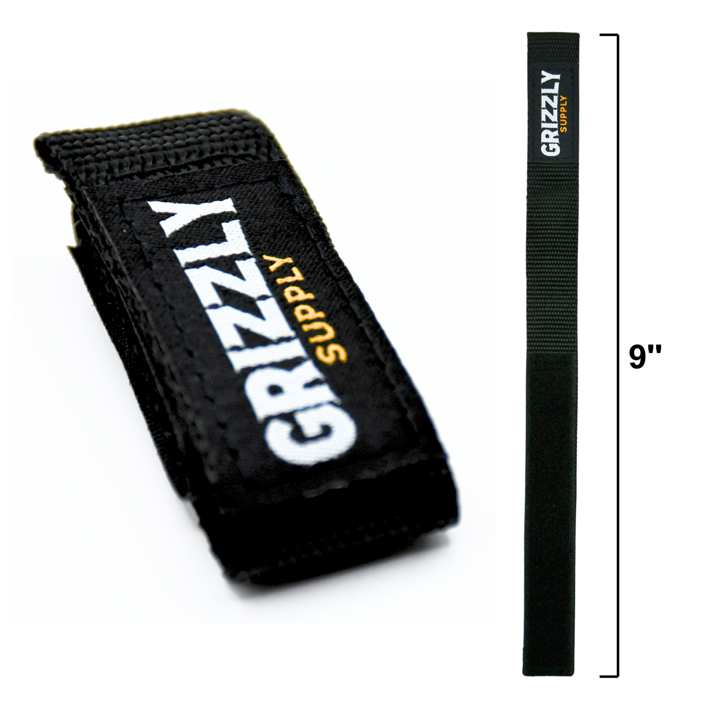9" Black Hook and Loop Bundle Strap 4/pk