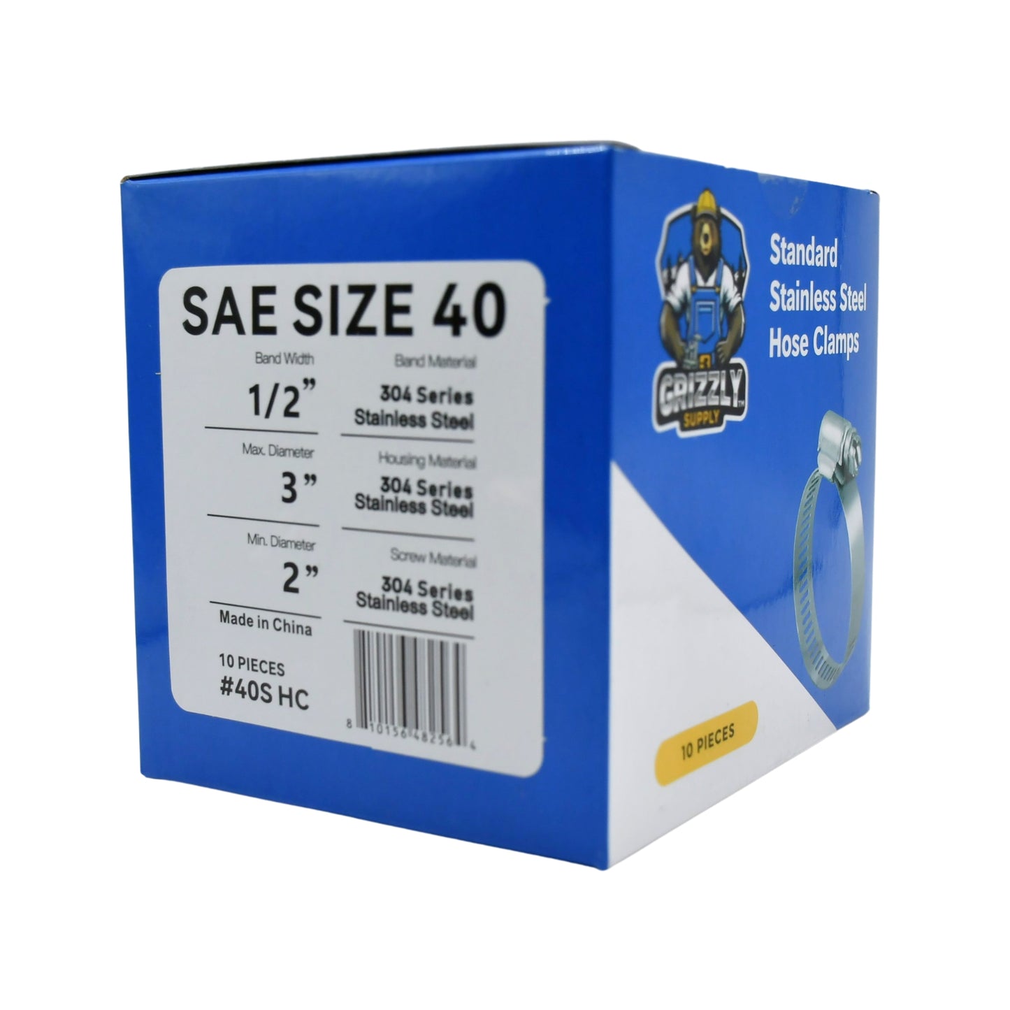 Standard Stainless Steel Hose Clamps 10/box