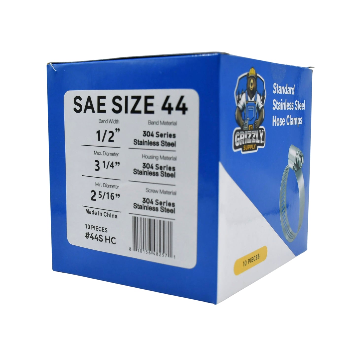 Standard Stainless Steel Hose Clamps 10/box