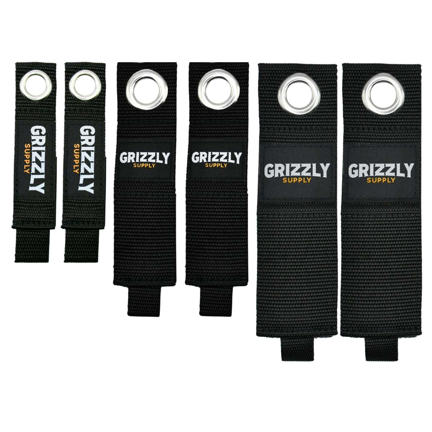 7", 10", 13" Black Hook and Loop Storage Strap 6/pk