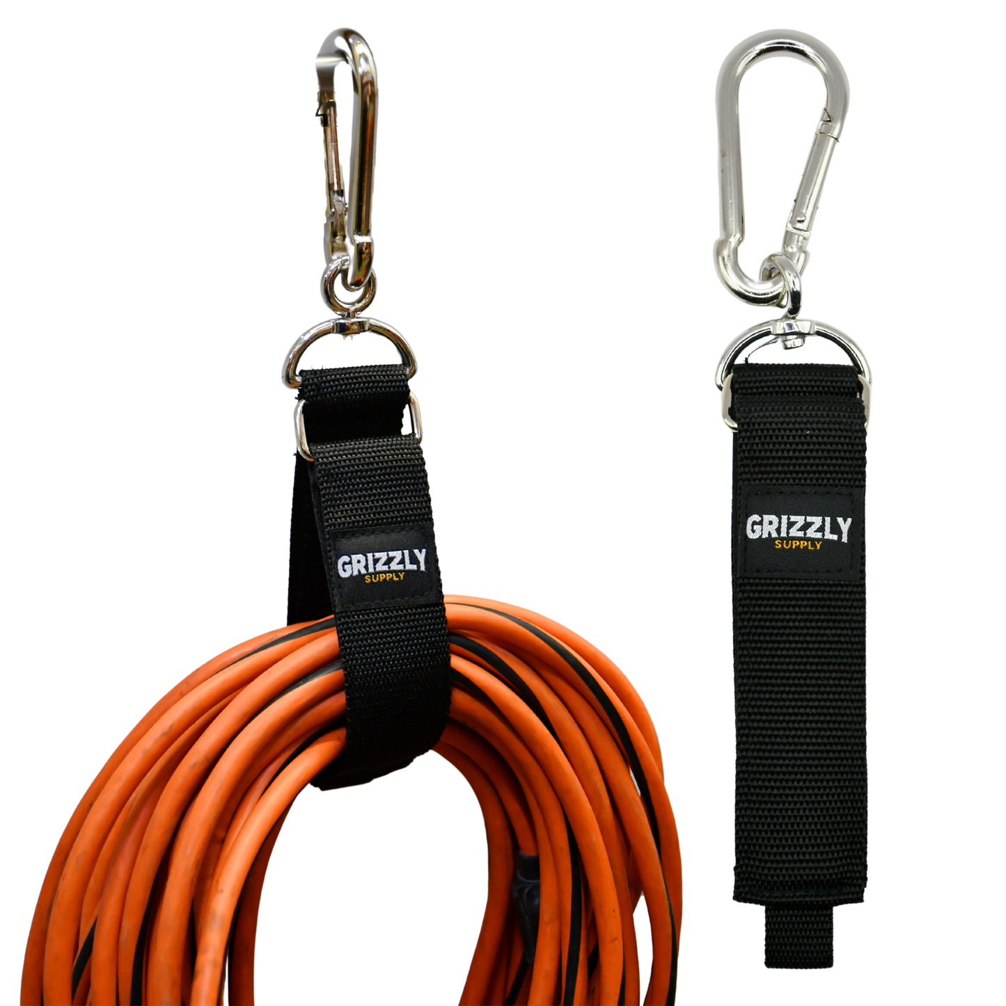 18" Black Hook and Loop Storage Strap with Carabiner 1/pk