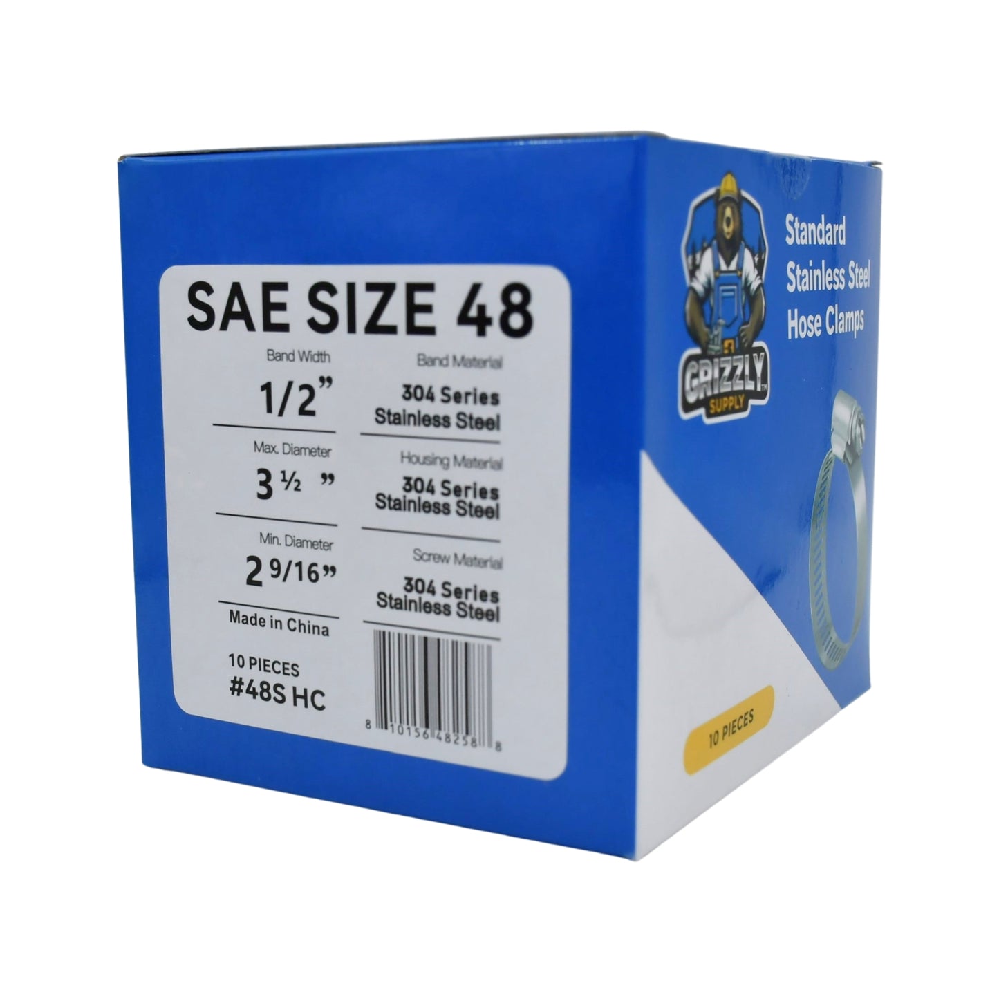 Standard Stainless Steel Hose Clamps 10/box