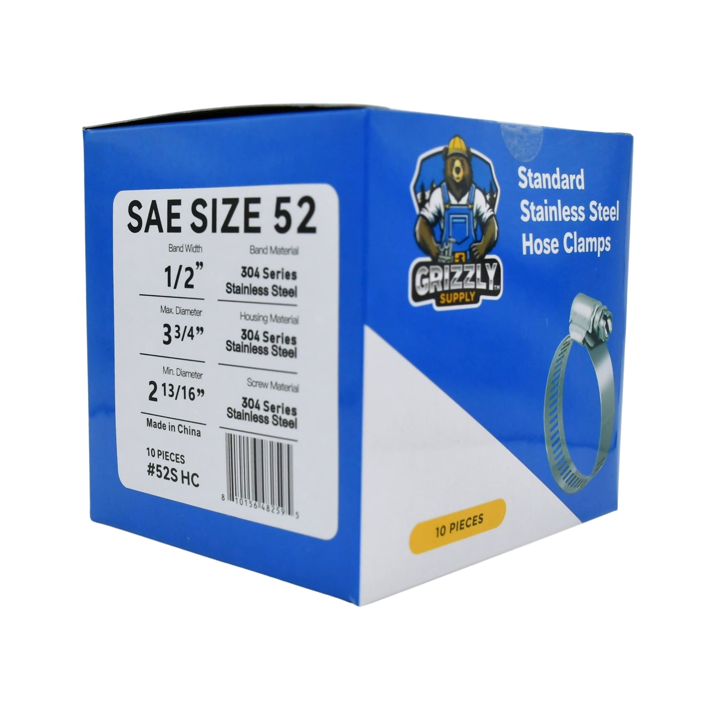 Standard Stainless Steel Hose Clamps 10/box