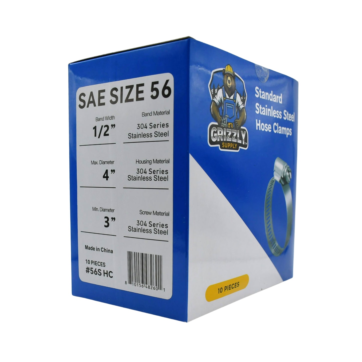 Standard Stainless Steel Hose Clamps 10/box