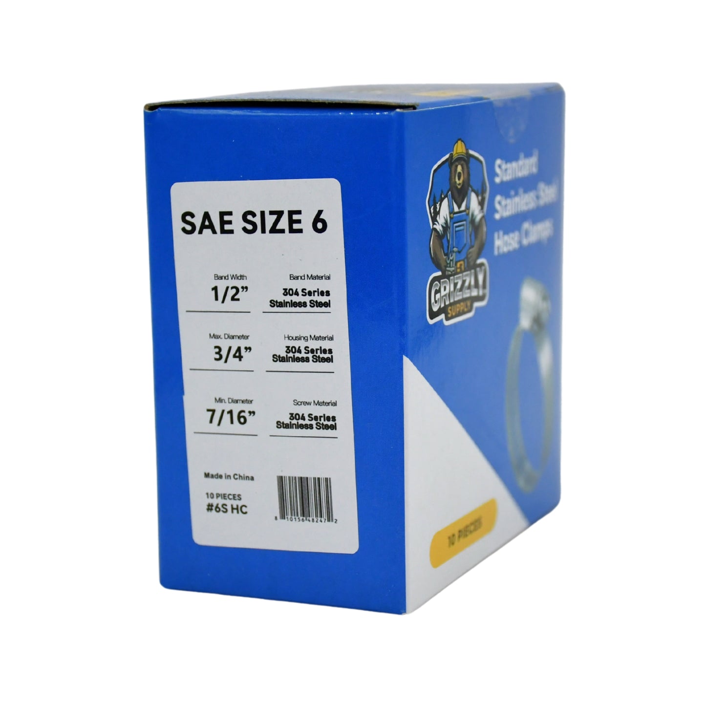 Standard Stainless Steel Hose Clamps 10/box