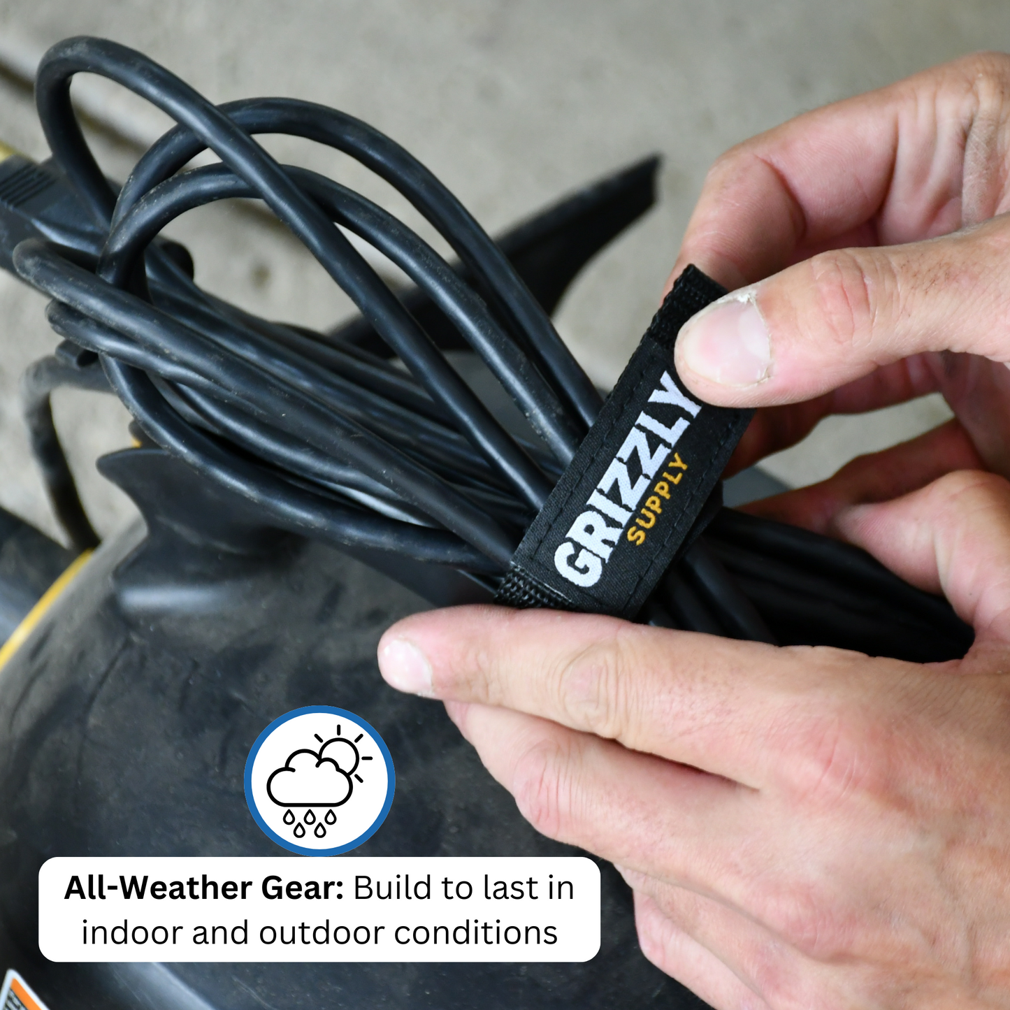 9" Black Hook and Loop Bundle Strap 4/pk