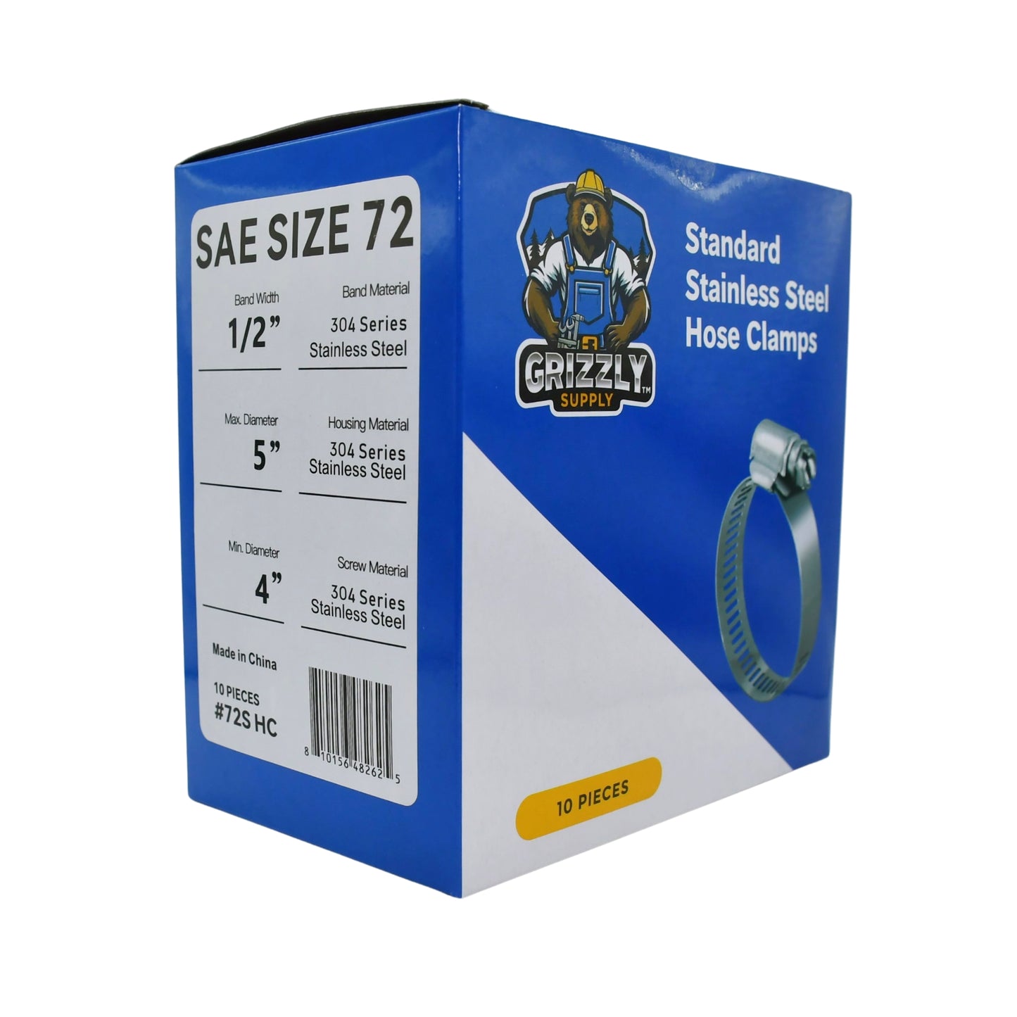 Standard Stainless Steel Hose Clamps 10/box