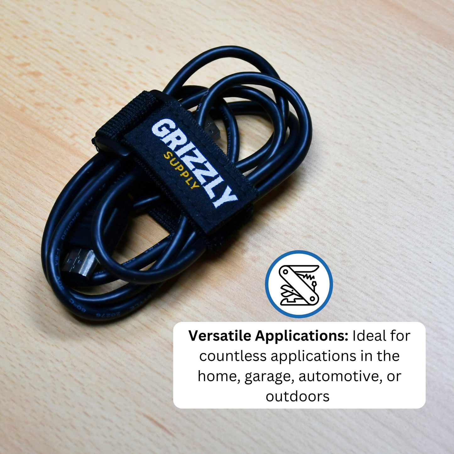 6" Black Stretch Strap 6/pk