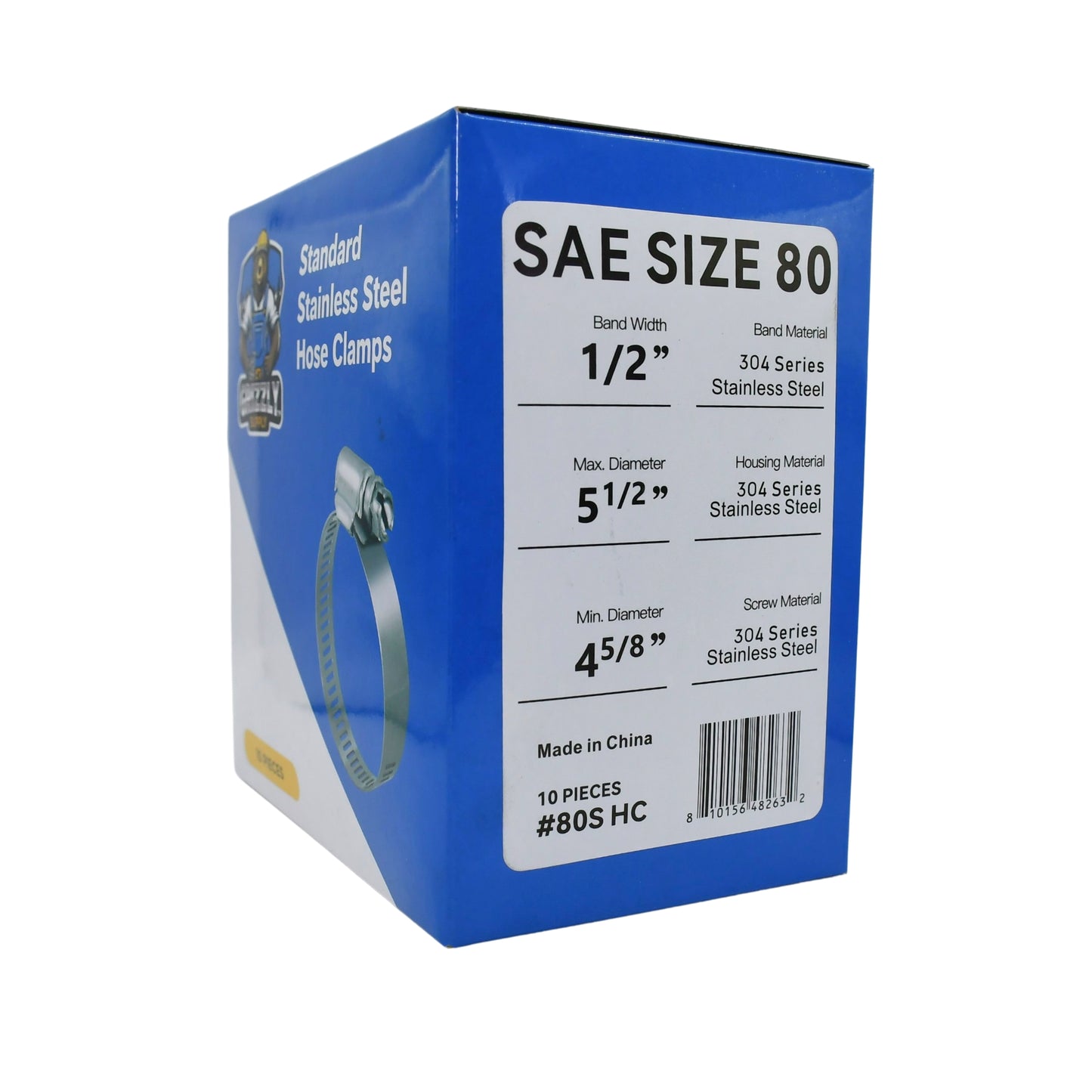 Standard Stainless Steel Hose Clamps 10/box