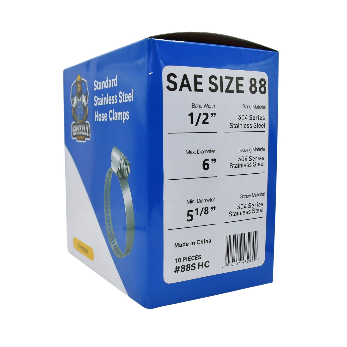 Standard Stainless Steel Hose Clamps 10/box