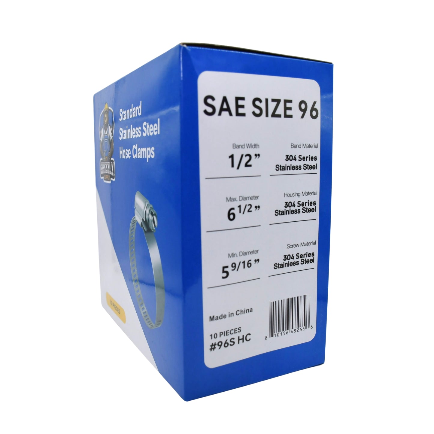 Standard Stainless Steel Hose Clamps 10/box