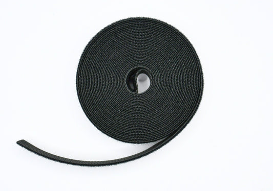 3/4" Black Hook and Loop Continuous Roll 15ft/roll