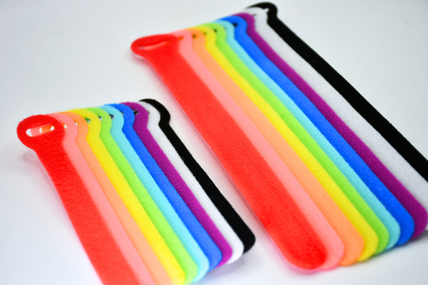 5", 8" Colored Hook and Loop Cable Tie 20/pk