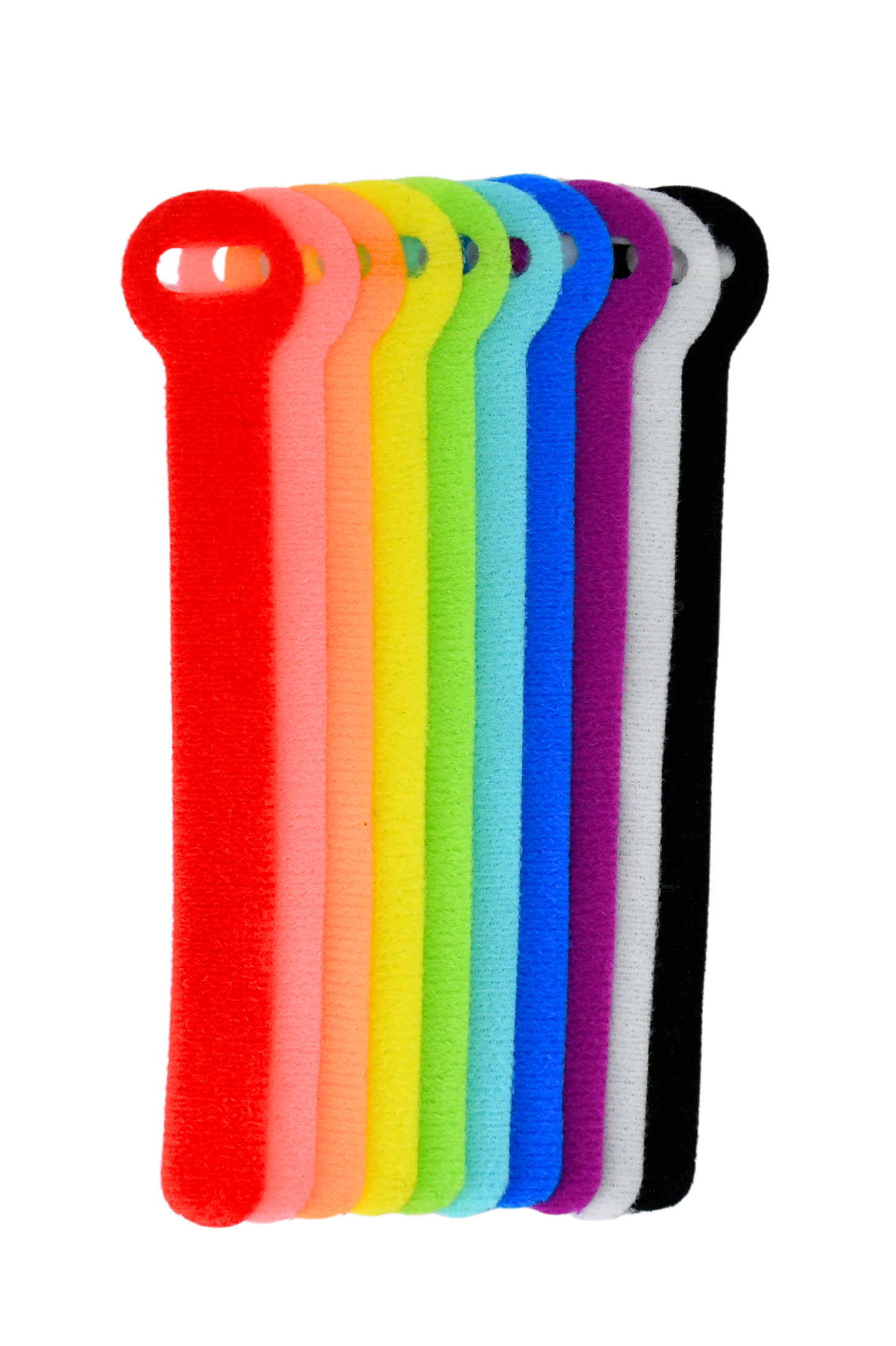 5" Colored Hook and Loop Cable Tie 20/pk
