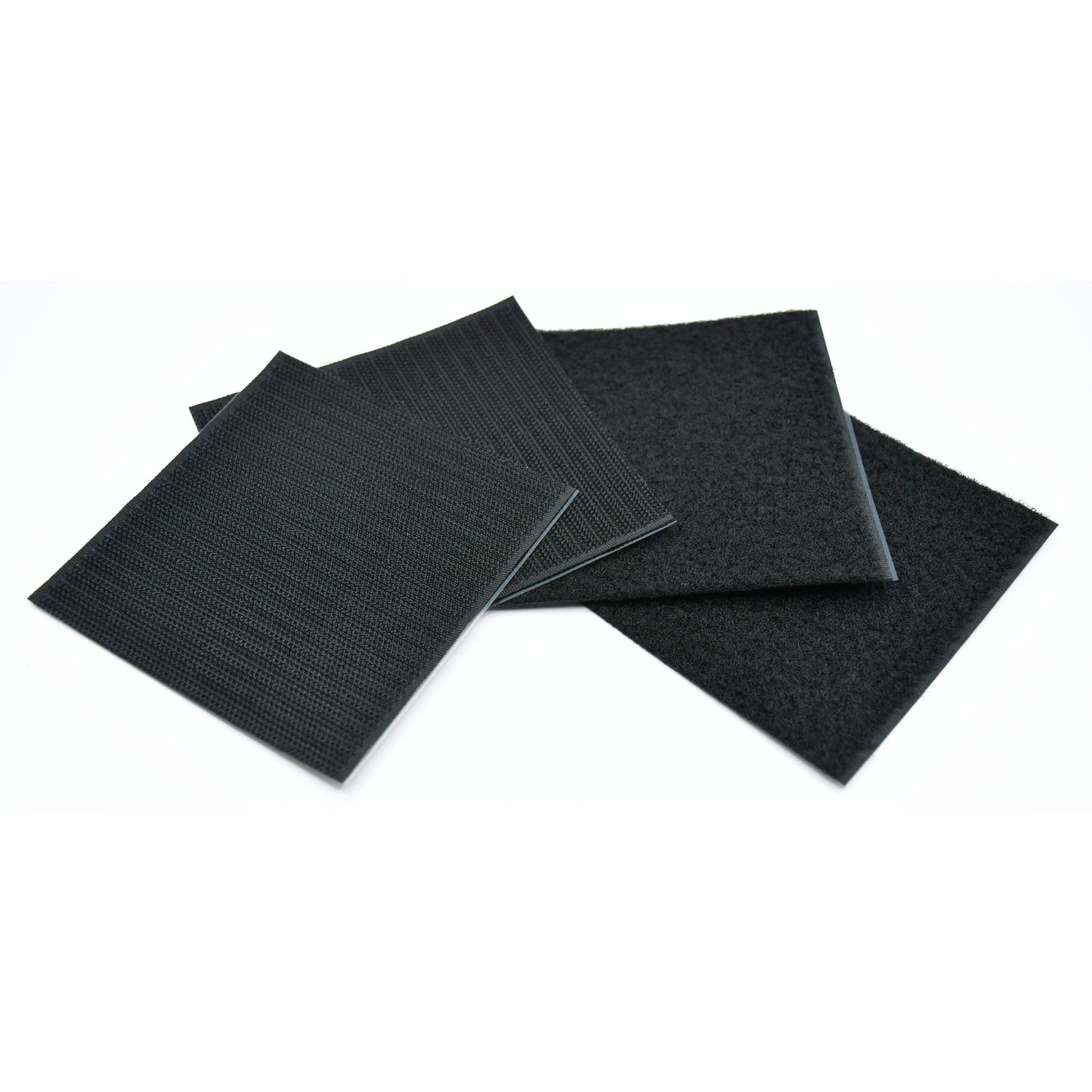 4"x4" Black Adhesive Hook and Loop Square 2/pk