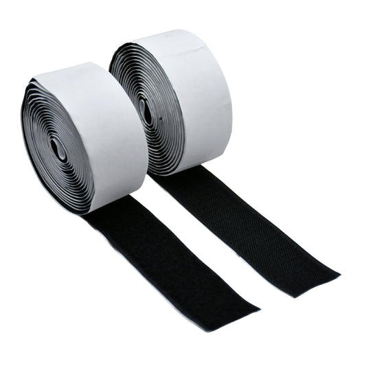 10'x1.5" Black Adhesive Hook and Loop Roll 1/pk