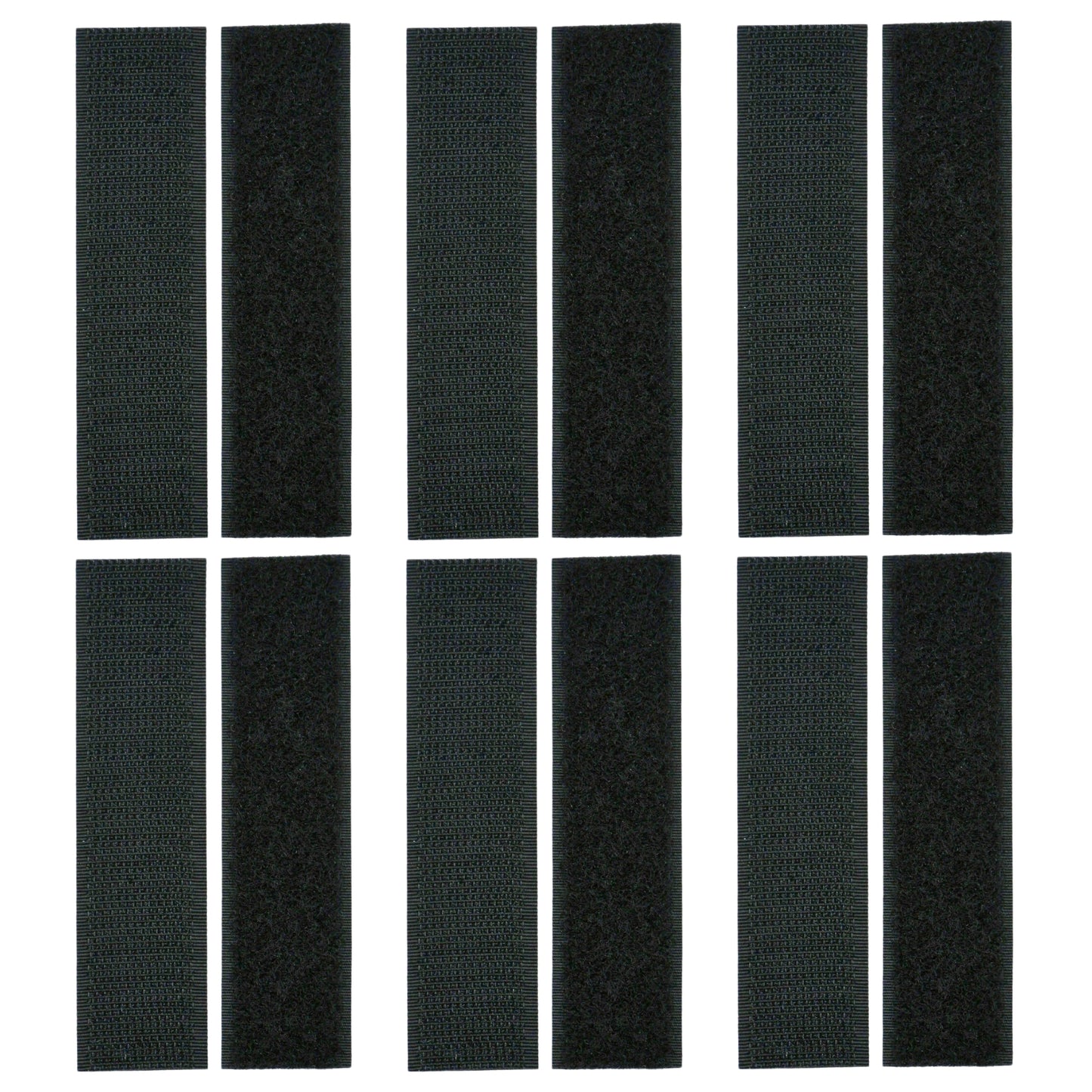 4"x1" Black Adhesive Hook and Loop Strip 6/pk
