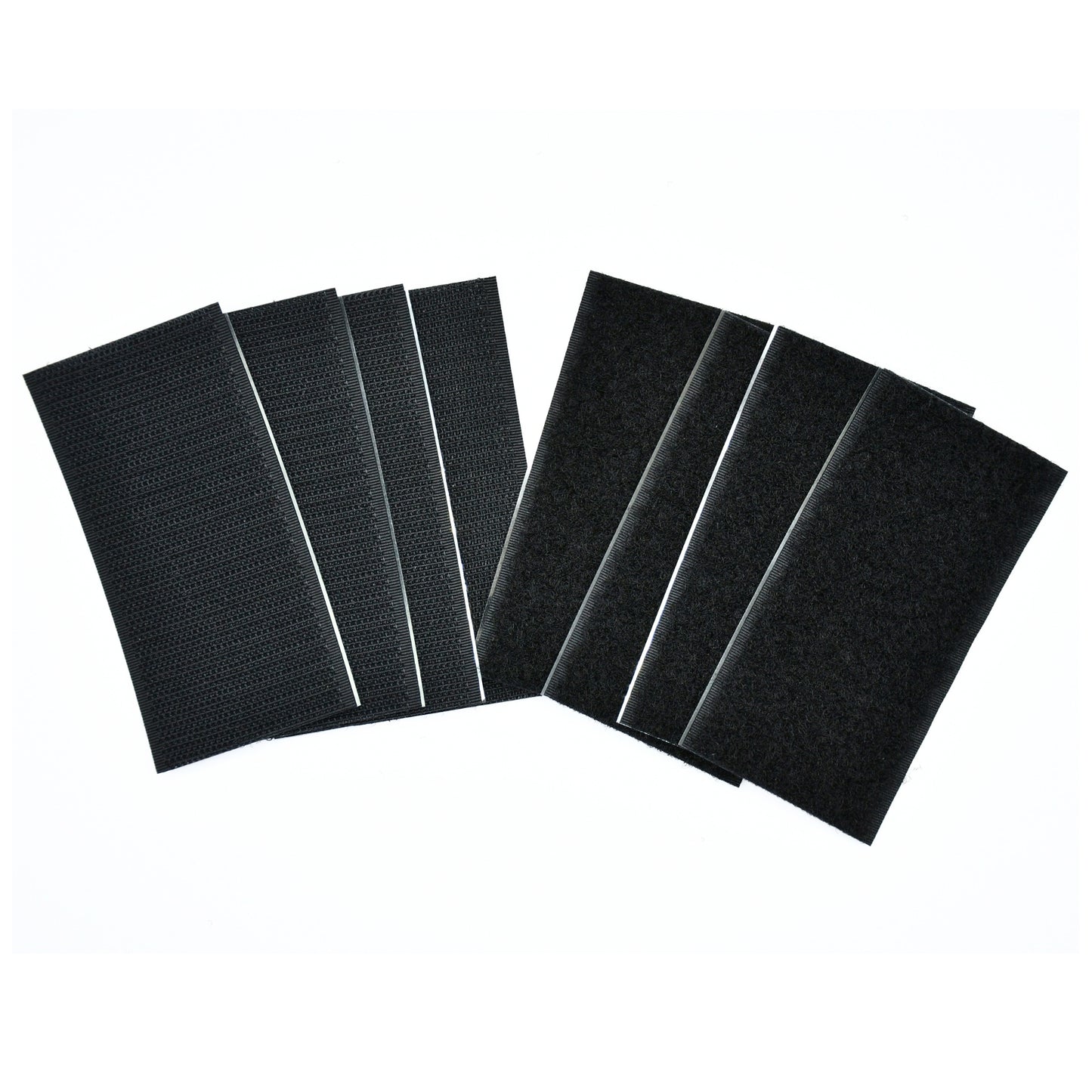 4"x2" Black Adhesive Hook and Loop Strip 4/pk