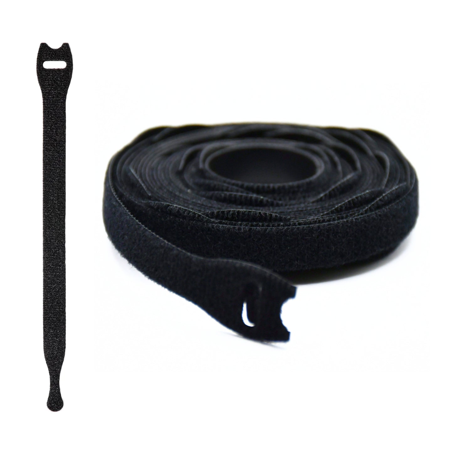 8" Black Back to Back Hook and Loop Cable Tie 25/roll
