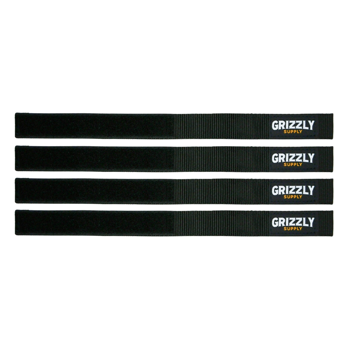 9" Black Hook and Loop Bundle Strap 4/pk