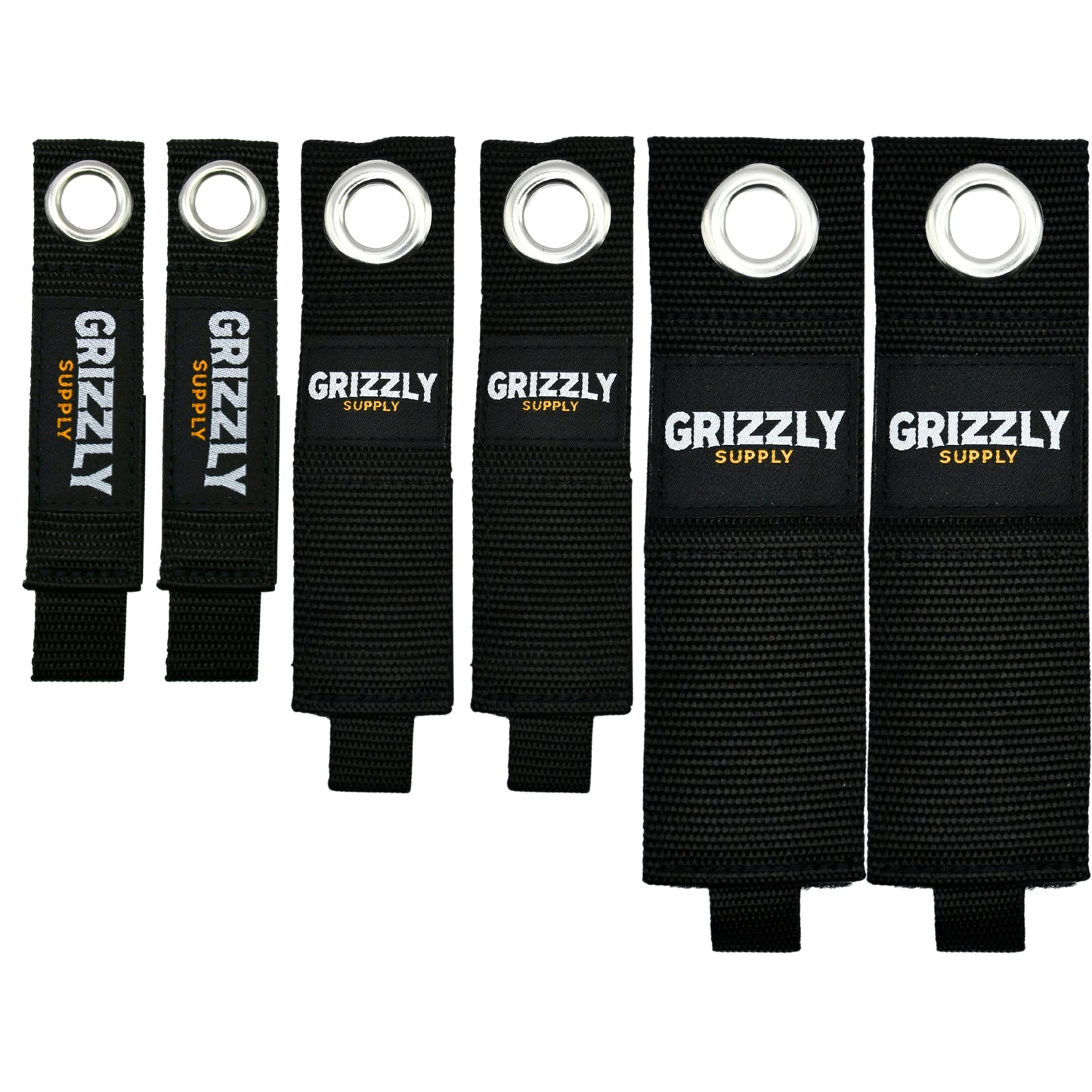 7", 10", 13" Black Hook and Loop Storage Strap 6/pk