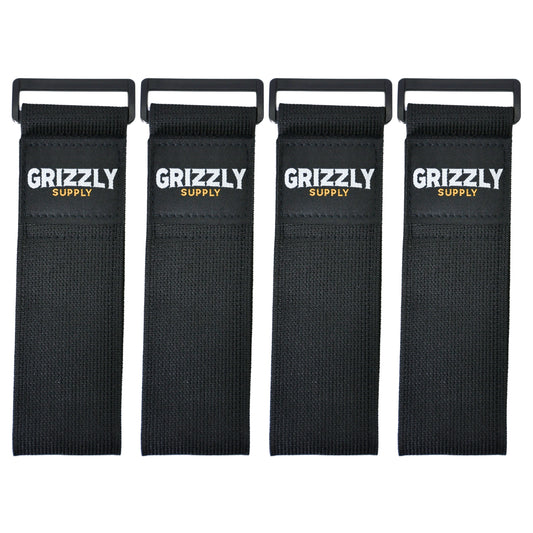 12" Black Stretch Strap 4/pk