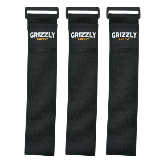 18" Black Stretch Strap 3/pk