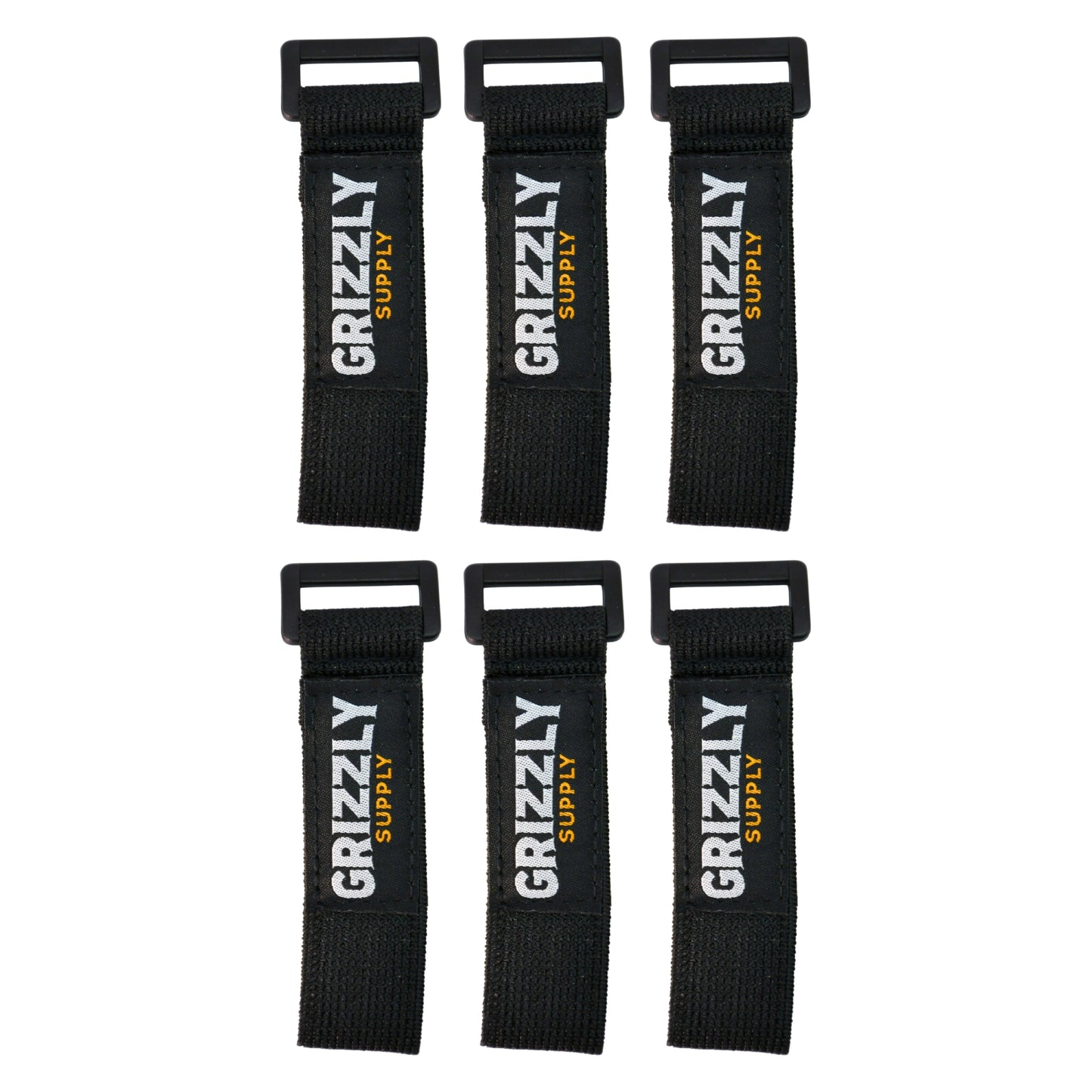 6" Black Stretch Strap 6/pk