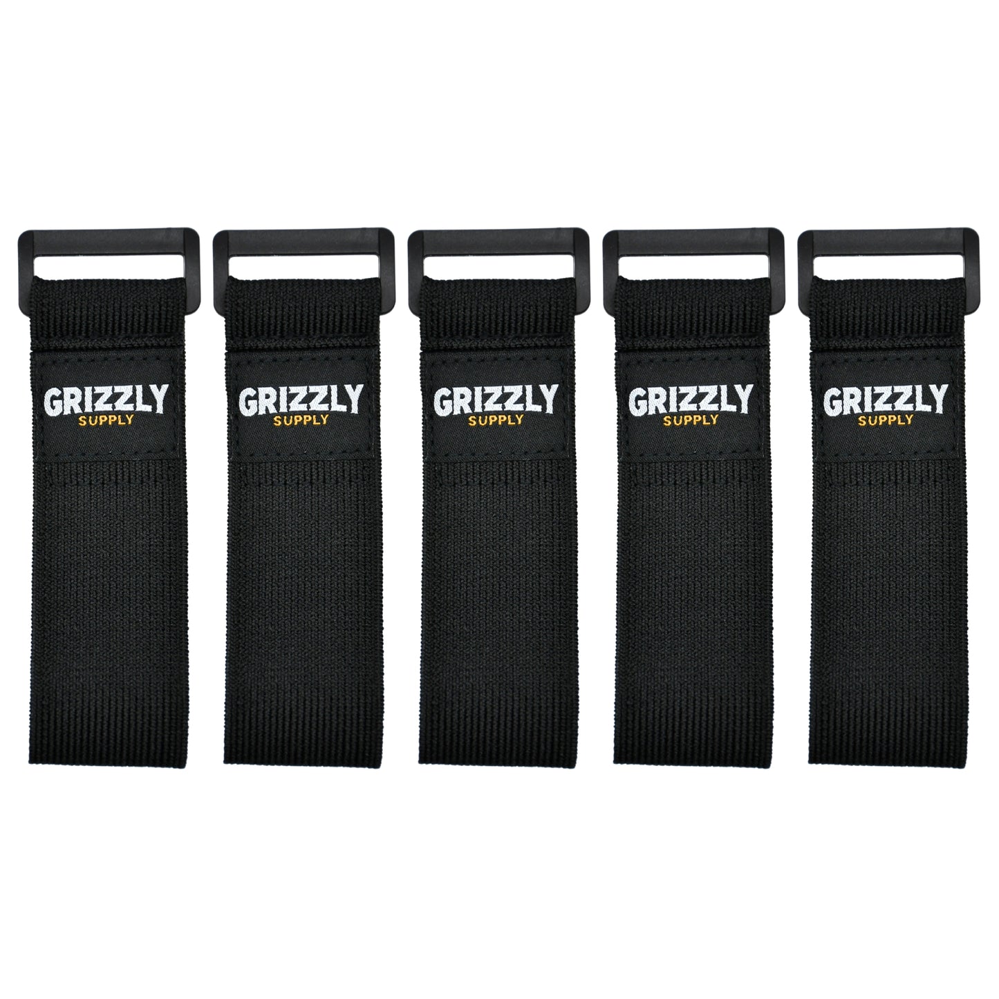 9" Black Stretch Strap 5/pk