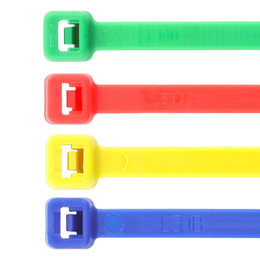 11" 50lb Assorted Color Cable Tie 100/bag