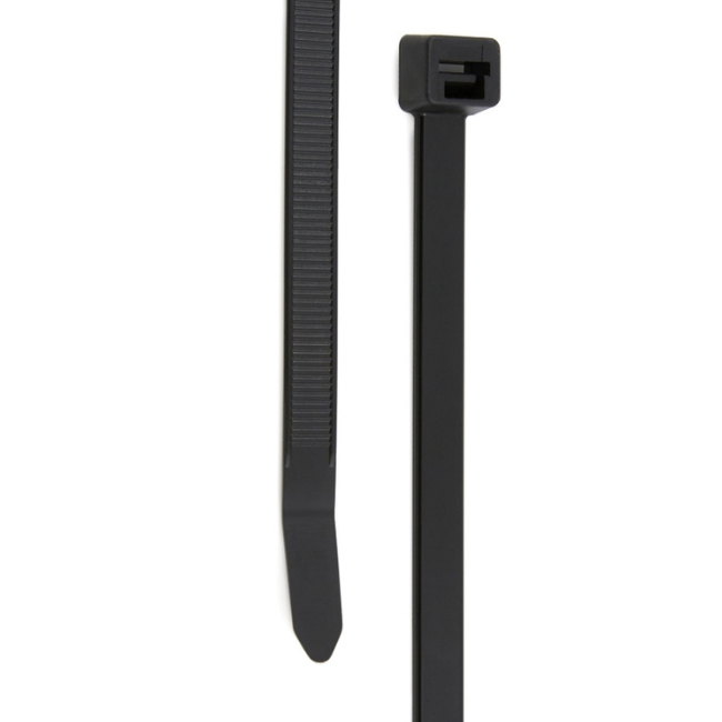8" 120lb Black Light Heavy-Duty Cable Tie 15/bag