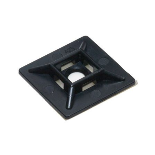 1" Black 4-Way Adhesive Cable Mount 100/bag