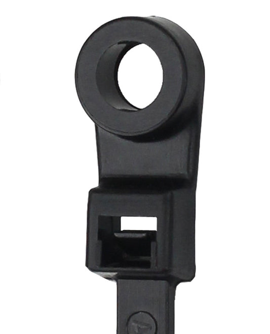 6" 40lb Black Screw Mount Cable Tie 30/bag