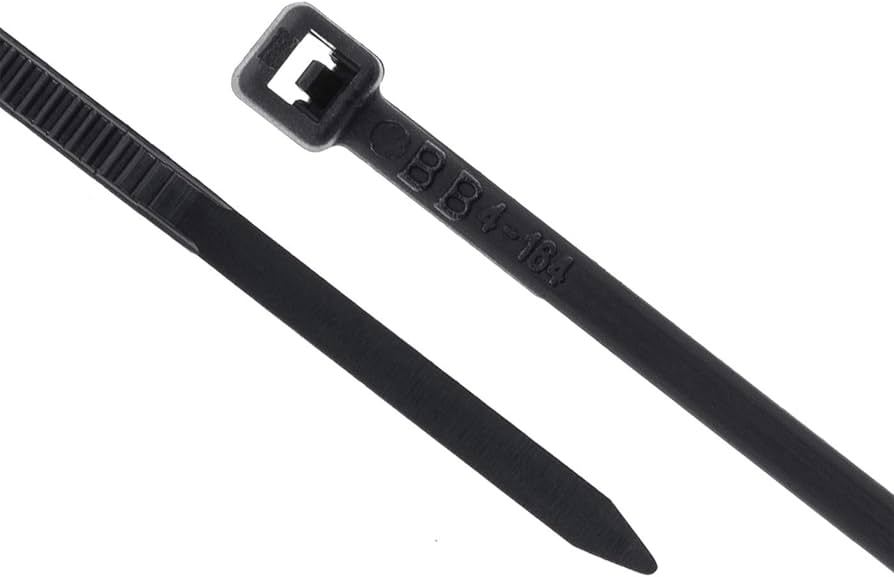 8" 18lb Black Miniature Cable Tie 100/bag